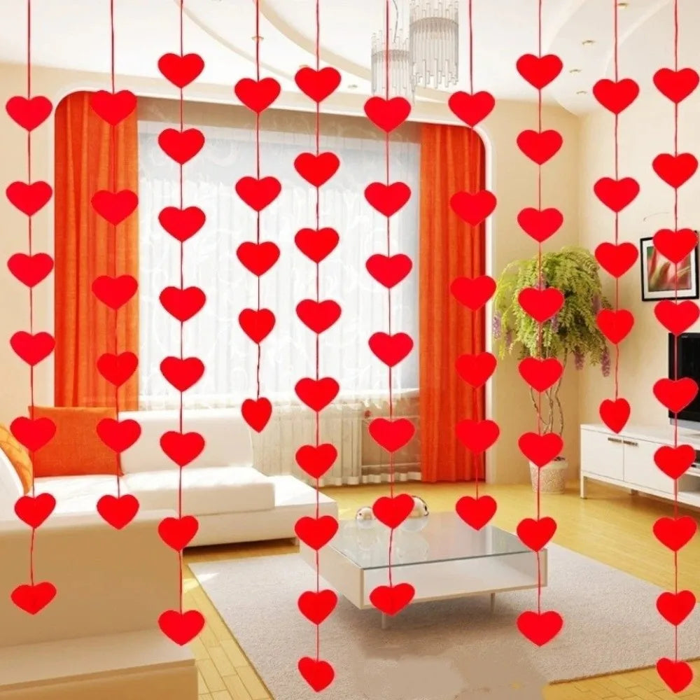 Romantic Love Flower Hanging Curtain Decorations Party Supplies Valentine's Day Hanging Ornaments String Garland DIY