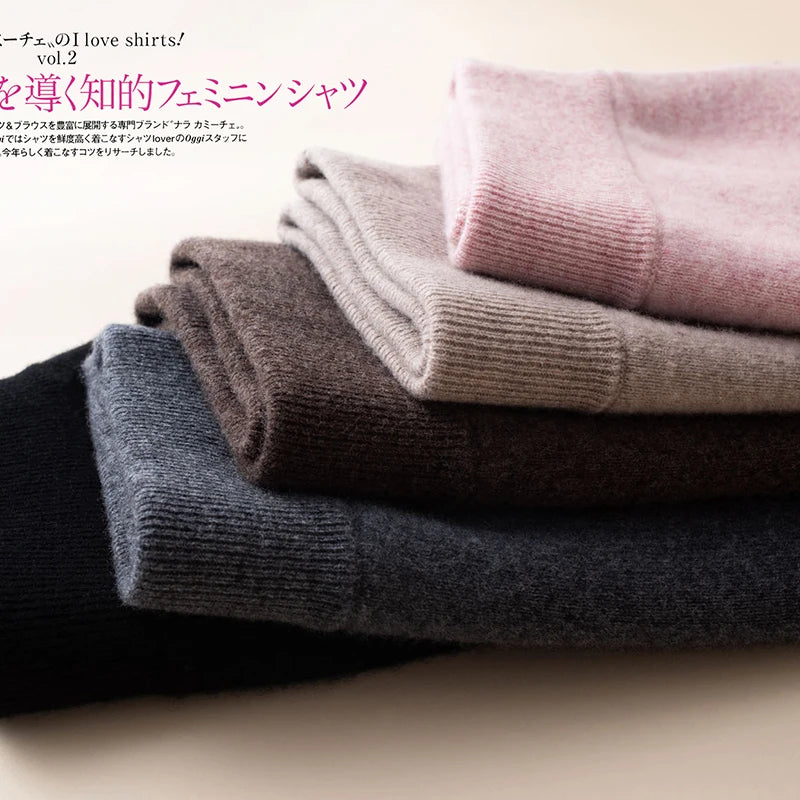 100% Pure Wool Skirt New Women's Autumn and Winter Mid-Length High-Waisted Thin Cashmere Skirt Knitted All-Match Hip Skirt