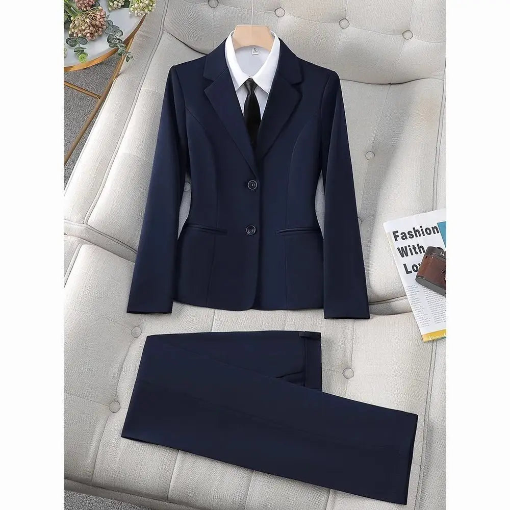 Professional Black Suit Jacket for Women Spring New Style Interview Formal Wear Government Employee Long Sleeve Chinese Produ...