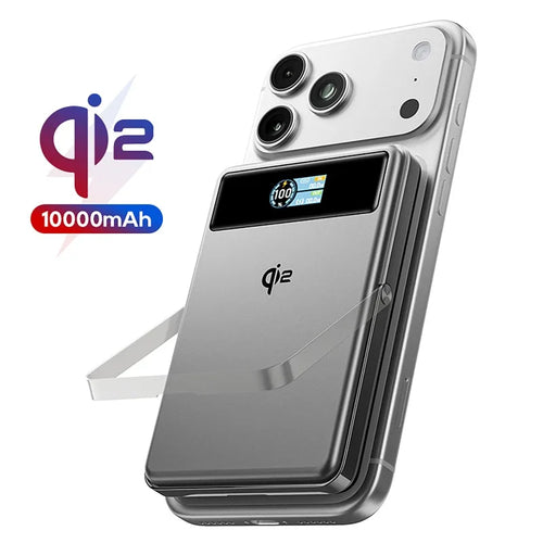 10000mAh Magnetic Power Bank with Screen 15W Wireless Charging & 20W Wired Charging Compatible with iPhone 17, 16, 15, 14, 13