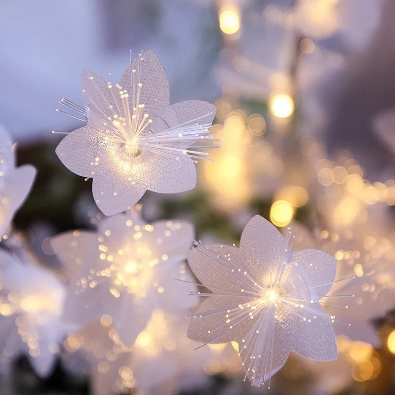 LED Fiber Optic Flower String Lights Wedding Party Indoor and Outdoor Garden Courtyard Christmas Luminous Decoration Supplies