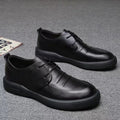 Black Men Dress Casual Shoes British Fashion Round Toe Breathable Soft Sole Comfortable Lace Up