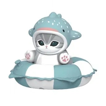Genuine Mofusand Swimming Ring Series Blind Box Cute Collectible Figurines Desk Car Decor Collection Seal Mystery Box Kid Gifts