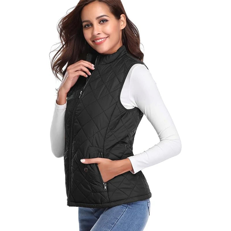 Women Warm Leisure Vest Autumn and Winter Cotton Vestsuit Girl Flexible Thermal Winter Warm Jacket Vest