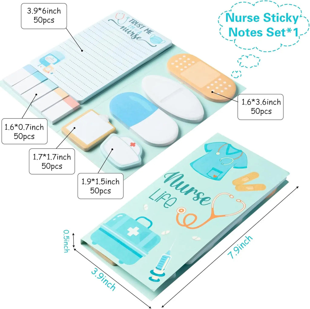 Nurse Sticky Notes Set 550 Sheets Cute Medical Supplies Self-Stick Notes Pads for Nursing  Essentials Hospital School Nurse Gift