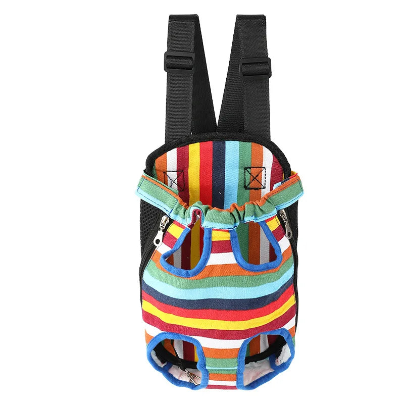 Pet Carrier Backpack for Cats & Small Dogs, Portable Chest Travel Bag Breathable Double Shoulder Carrier