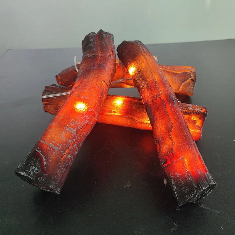 Flameless Fireplace Light  Led Fireplace 3D Charcoal Lamp with Realistic Log Wood Burning Flame for Home Indoors Outdoor