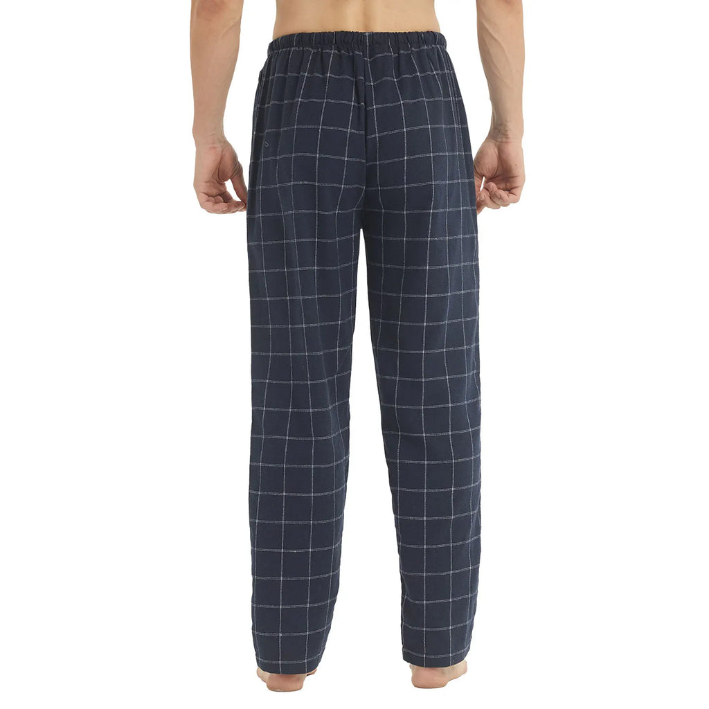 Men's Flannel Pajama Pants Plaid Cotton Warm Comfy Sleepwear with Drawstring Pockets And Button Fly - Lounge Bottoms M-XL