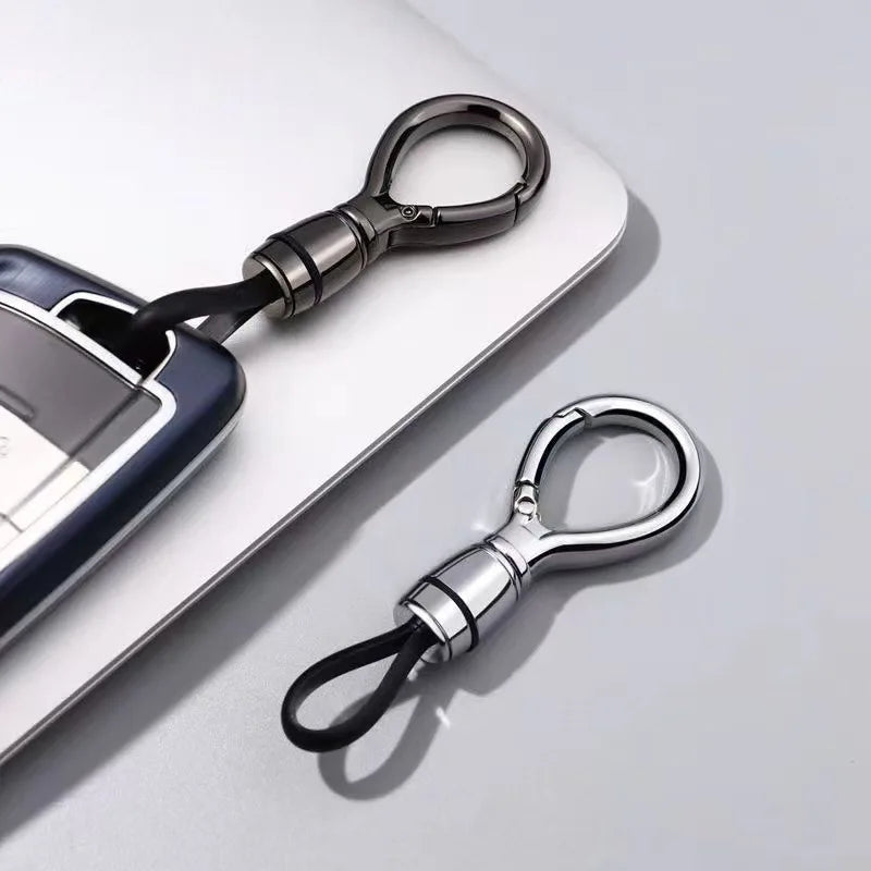 Car Keychain Pendant Metal Casual Key Chain Waist Hanging Buckle Ring Hanging Round Keychain Anti-Lost Lock Keychain