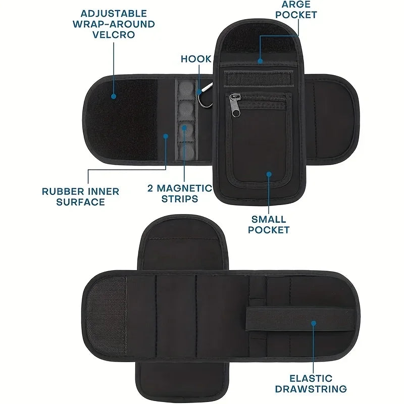 Fitness Bag Magnetic Water Bottle Holder | Adjustable with Phone Pocket | Suitable for 30/40 Ounce Sports Water Bottles