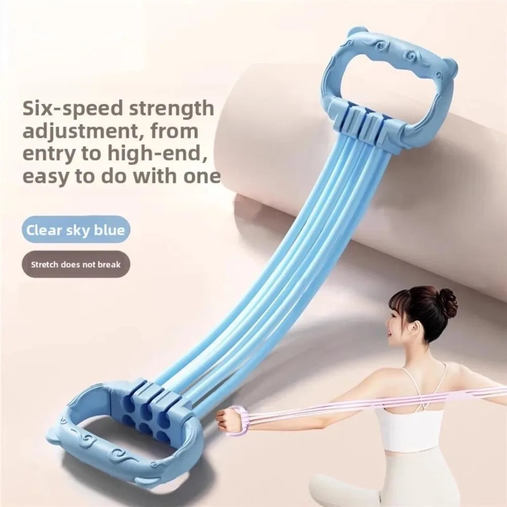 8-shaped Resistance Bands 15-90 LbsASdjustable Removable Pilates Strap Back Stretching Elastic Exercise Band
