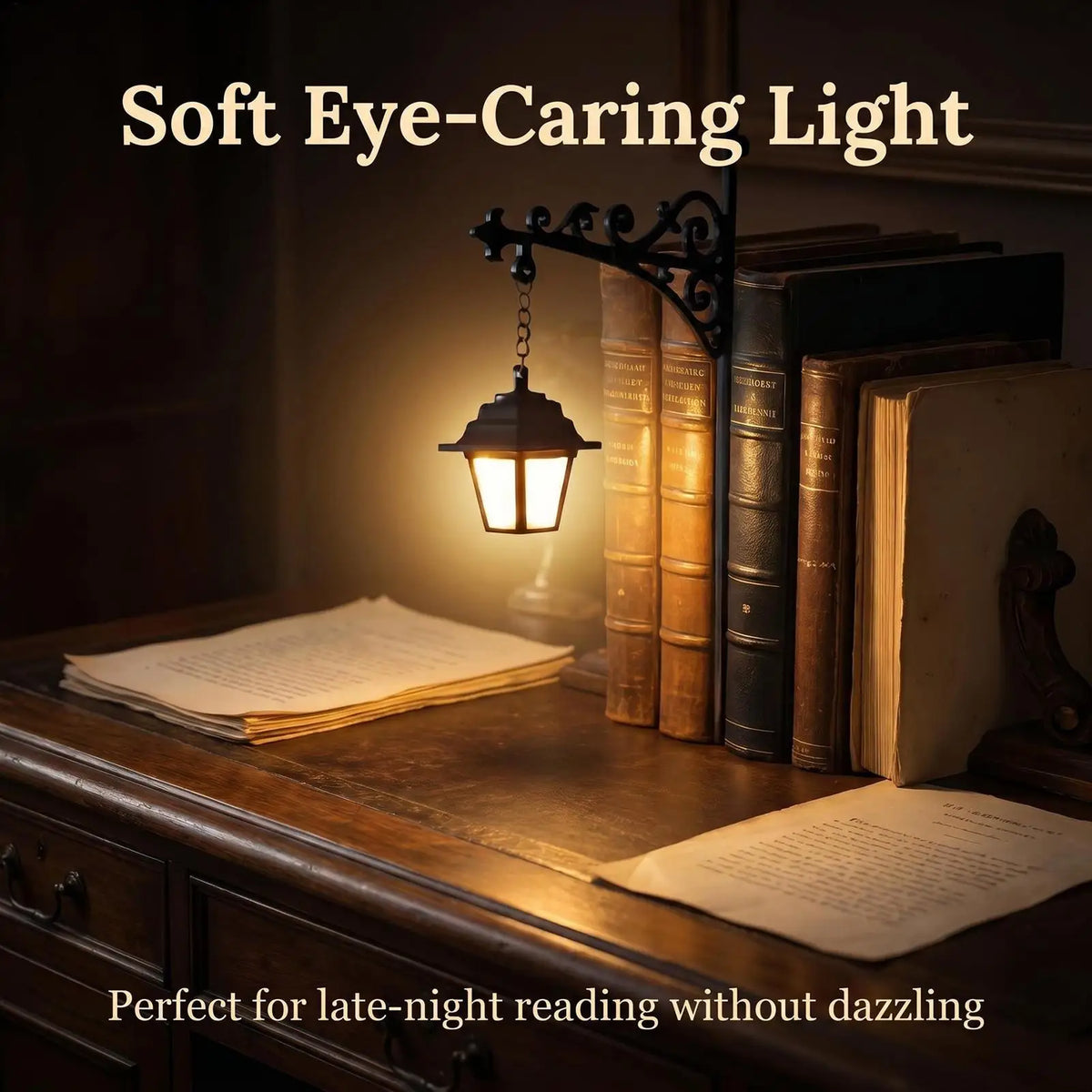 Vintage Bookshelf Lamp LED Warm Lantern Decorative Bookshelf Lighting for Home Living Room Study School Desktop Bookcase Cabinet