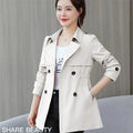 New Women's Trench Coats Spring Autumn Jackets Lined Casual Coat Suit Collar Women Korean Fashion Women's Jacket 2025 Slim Pink