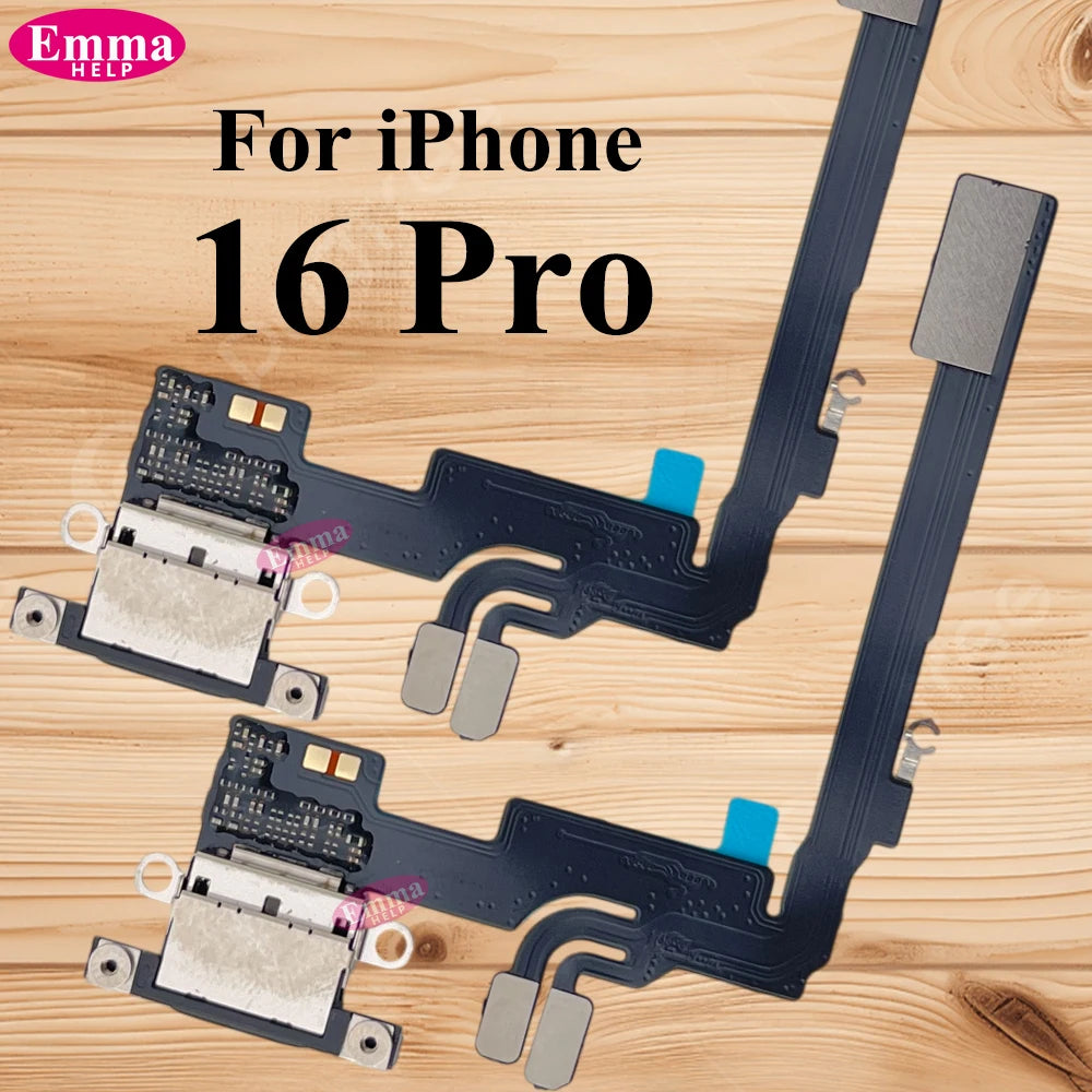 Charging Port Flex Cable for iPhone 12 13 14 15 16 Pro Max Mini USB Charger Dock Connector With Microphone Ribbon Repair