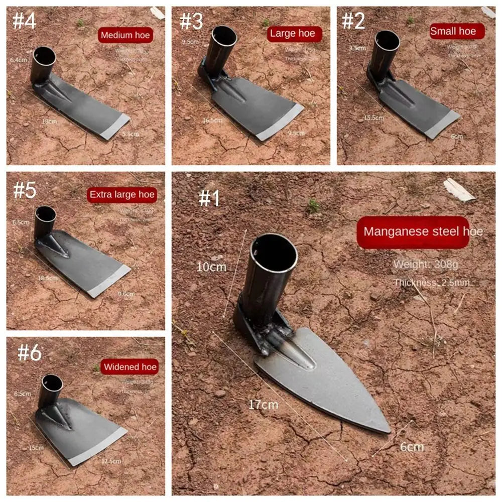 Durable Garden Hoe Household Outdoor Farming Tools Forging Weeding Hoe for Digging Soil Planting Vegetables Flowers