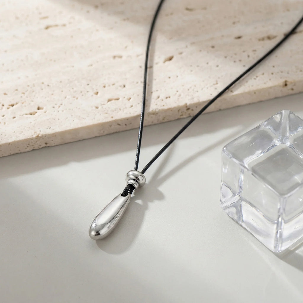Elegant Long Necklaces For Women Girls, Heavy Metal Water Drop Neck Pendants, Sweater Chain Korean Fashion Jewelry Gifts