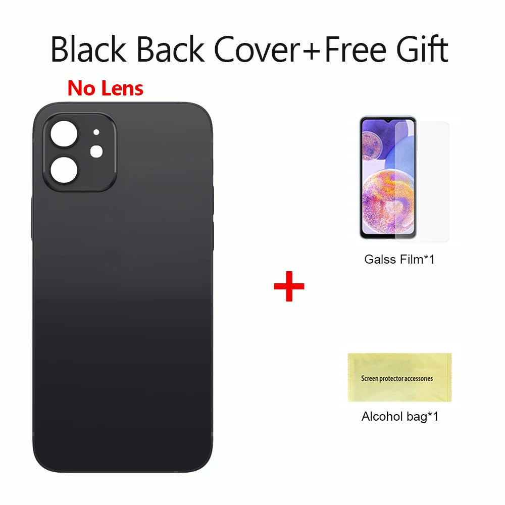 New Back Cover for iPhone 12 Battery Cover Door Housing Replacement Part, for No Lens Bettery Back Cover Case