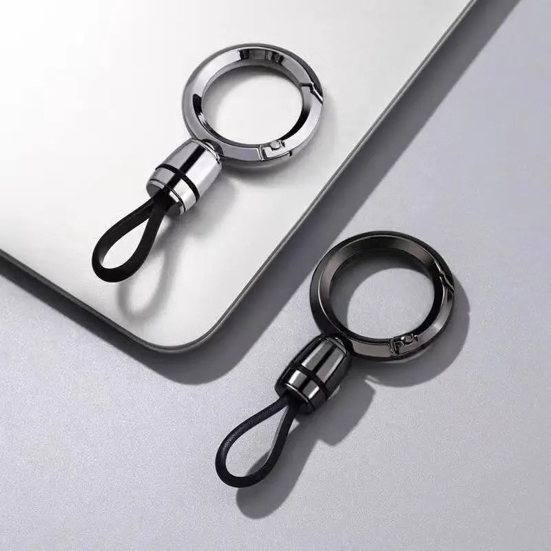 Car Keychain Pendant Metal Casual Key Chain Waist Hanging Buckle Ring Hanging Round Keychain Anti-Lost Lock Keychain