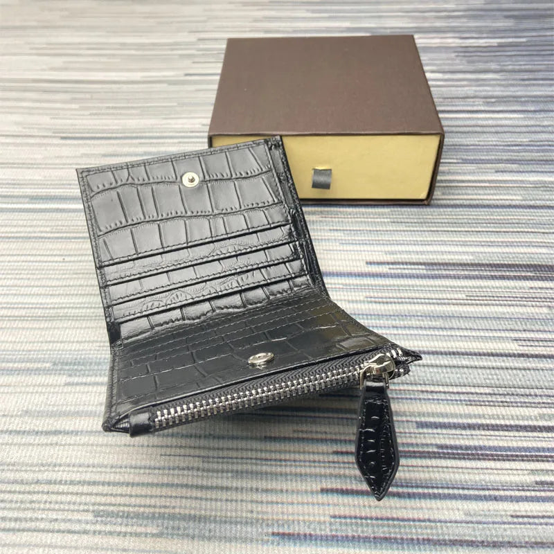 Genuine Leather Wallet For Men Top quality luxury Zipper Coin Bag Card Holder Women Purses Real Crocodile Leather Unisex Wallet