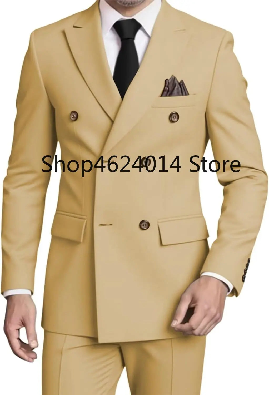 Suits for Men Slim Fit 2 Piece, Mens Double Breasted Suit Tuxedo for Men Wedding Business Prom Formal Suits