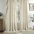 1/2 Panels Elegant and Romantic, These Minimalist, Semi-Sheer Ruffled Curtains Are Perfect for Decorating Bedrooms, Living Rooms