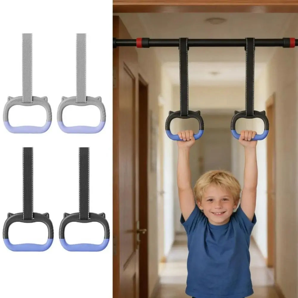 With Straps Gymnastic Rings Durable Adjustable Straps Pull Up Bar Comfortable Non-Slip Fitness Exercise Ring Gymnastics Practice