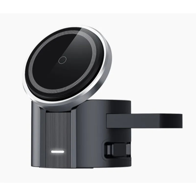 Foldable 3-in-1 Wireless Charger – Compact Travel Design, Charges Phone+Watch+AirPods, Type-C Input