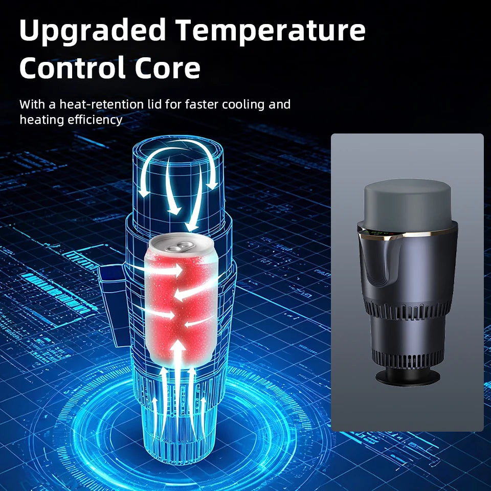 Car Smart Digital Temperature Control Cup Holder Portable Cooler Warmer Refrigerator Must‑Have Gadget for Road Trips