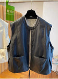 Pu Leather Vest Jacket Women's Spring and Autumn Loose Sleeveless Vests  Waistcoat Tops Casual Women Coat