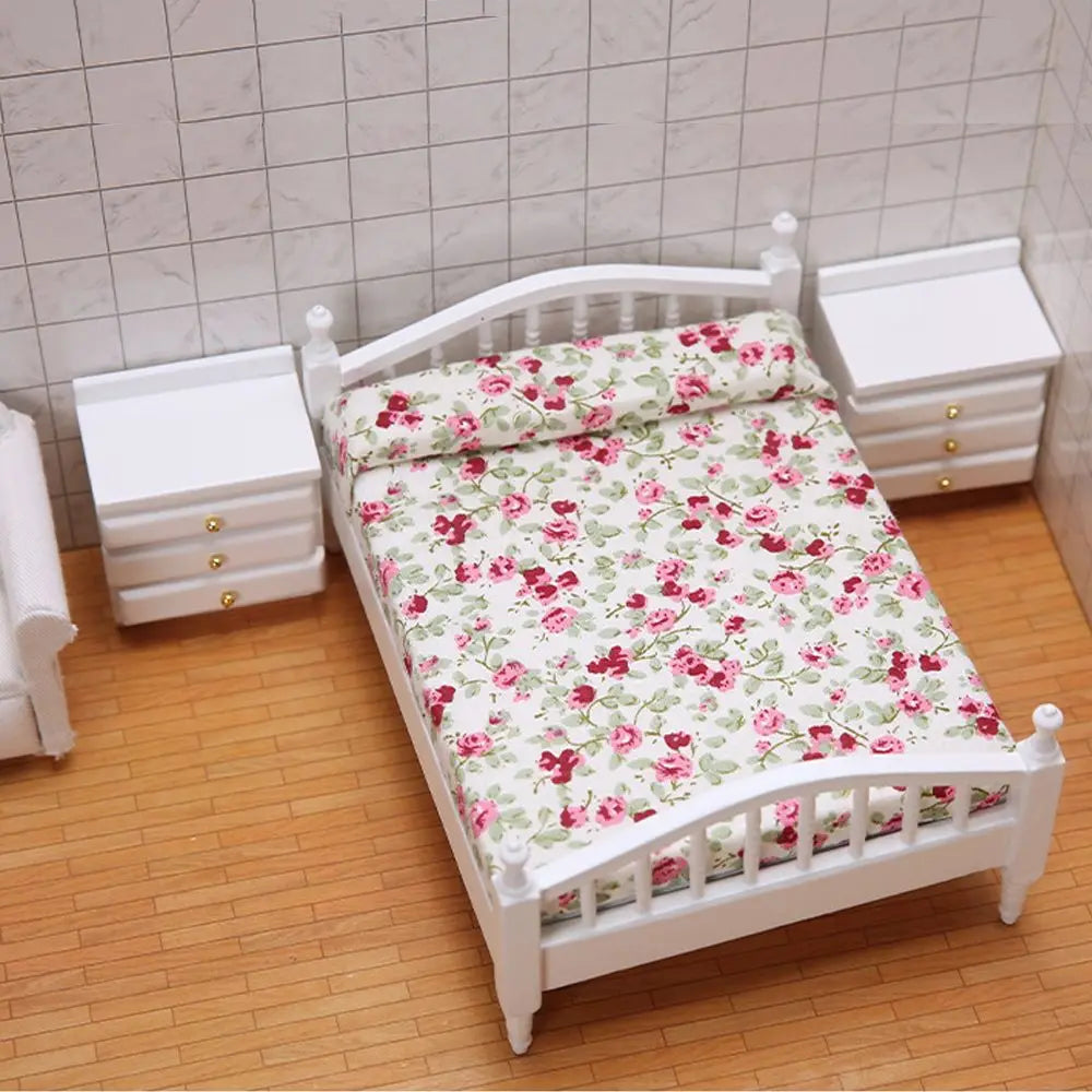 Kids Bedroom 1:12 Doll Houses Miniature Furniture Dollhouse Furniture Bed/Bedside Table For Dolls
