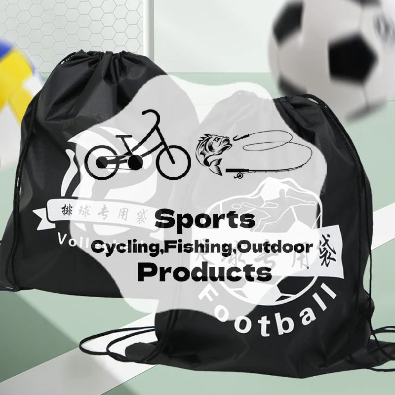 Outdoor Sports Drawstring Storage Bags Gym Men's Bag Football Volleyball Oxford Cloth Portable Foldable Reusable Backpack