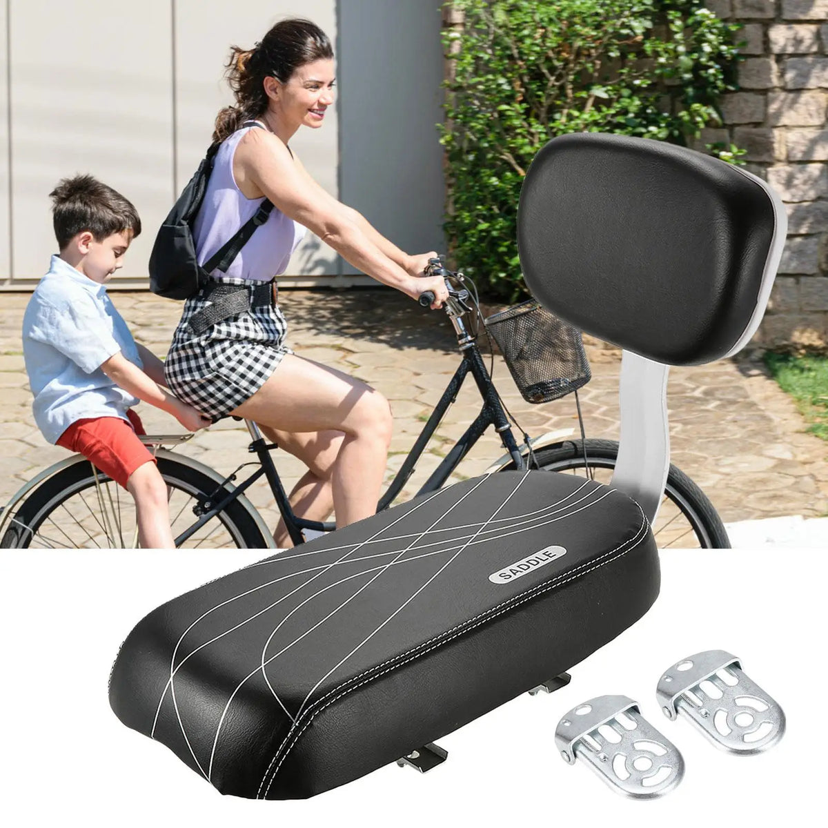 Cycle Accessories Parts Bicicleta Bicycle Rear Seat Saddle Child With Back Rest Handle Armrest Footrest Pedal