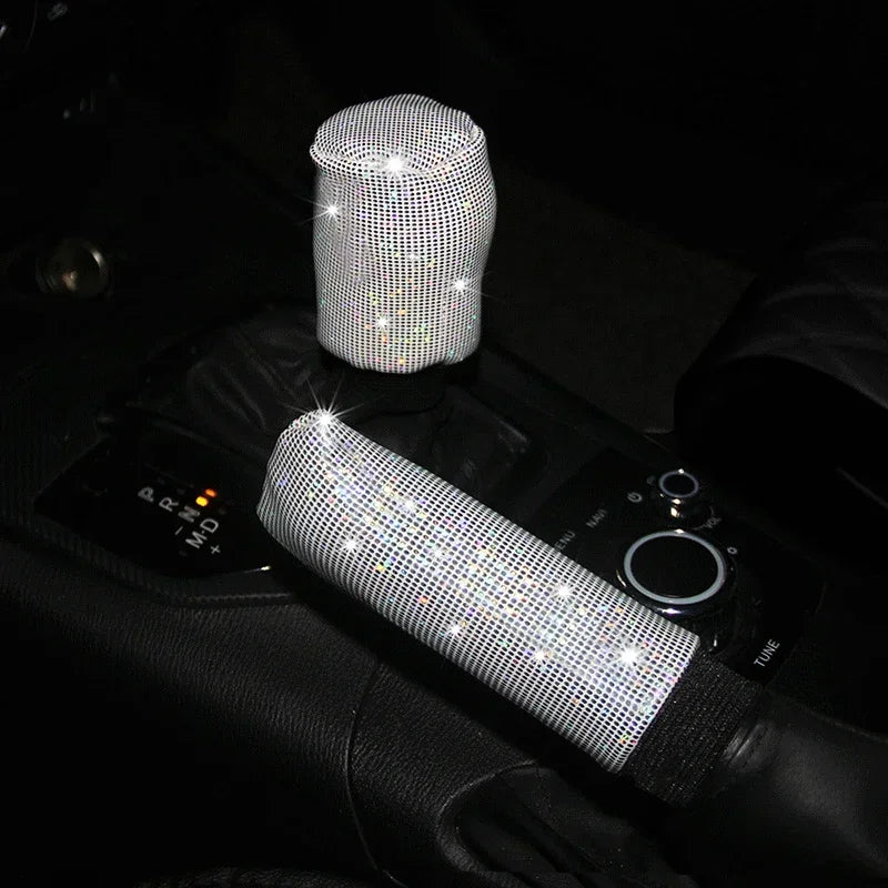Car Universal 37/38cm Steering Wheel Cover Elastic Handle Cover Colorful Bronzing Diamond BlingBling Steering Wheel Accessories