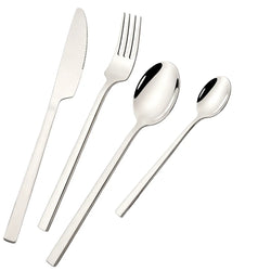 4pcs High-quality Mirror Dinnerware Set Silver Stainless Steel Tableware Set Reusable Knife Fork Spoon Dining Table Utensils