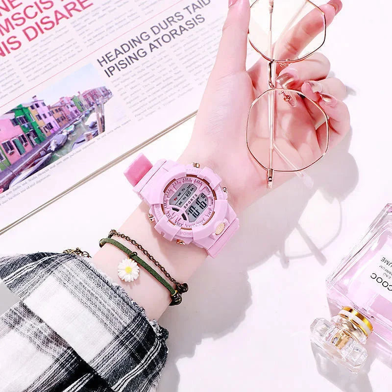 Fashion Electronic Watch for Women and Men, Sports Night Light Couple Watch with Alarm and Timer Functions Boys and Girls Watch