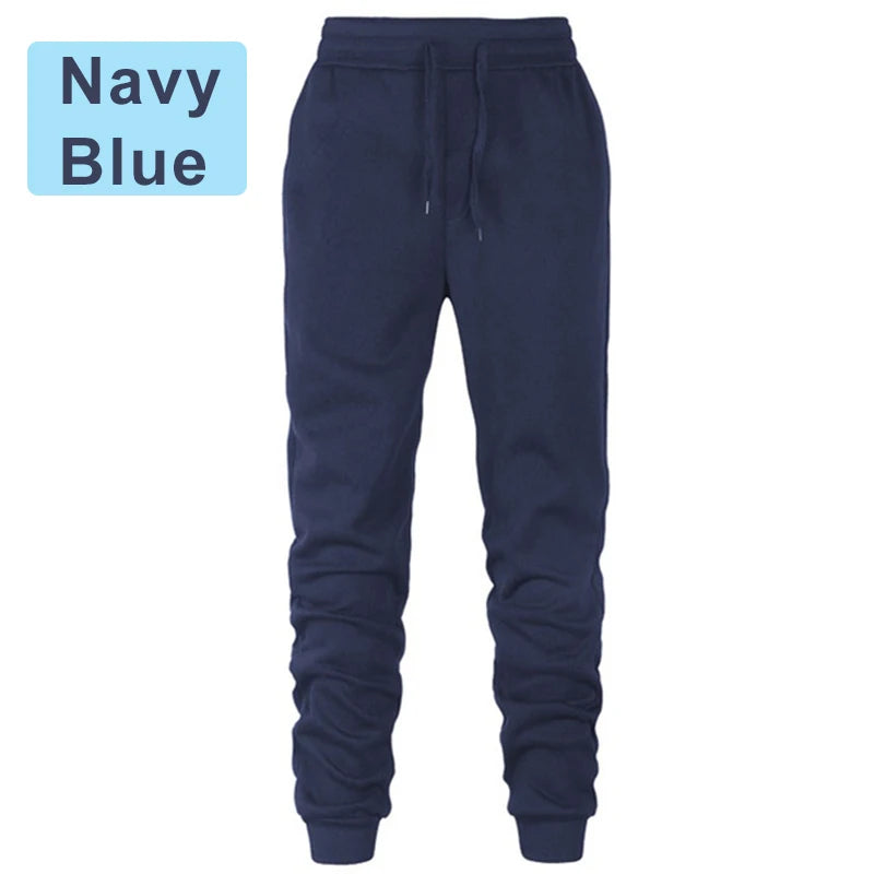 Men's Casual Jogging Athletic Training Pants Autumn Comfortable Solid Colour Skinny Drawstring Elastic Waist Sweatpants