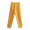 HXAO Office Wear Women'S Formal Pants Pleated High Waist Pants For Women Casual White Cropped Trousers Blackpink Woman Pants