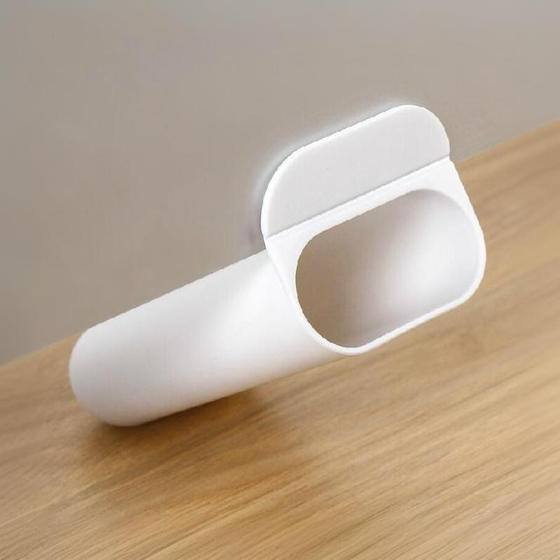 weißer, an der Wand montierter Zahnbürstenhalter aus Kunststoff mit rundem, minimalistischem Design für eine effiziente Nutzung als Schreibtisch-Organizer-Aufbewahrungsbox
