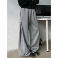 Men's Casual Wide Leg Pants Grey Black High Street Loose Fit Spring Autumn Heavy Weight Straight Tube Trousers for Men All Match