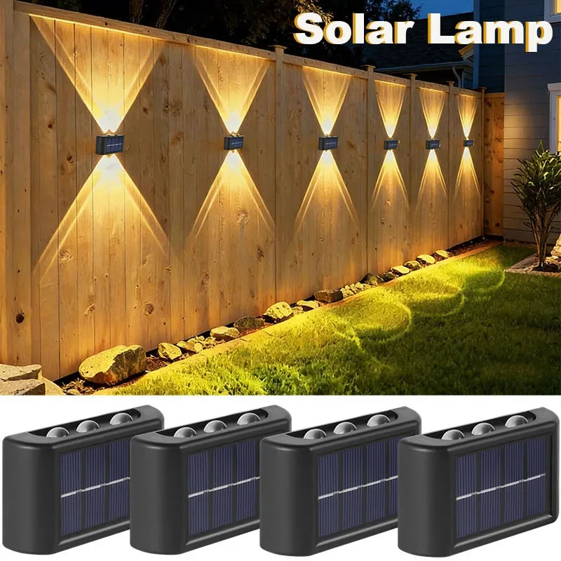Solar LED Light, Outdoor Waterproof Wall Lamp, Dusk to Dawn Fence Lighting for Garden Courtyard Porch Walkway Camping Decor