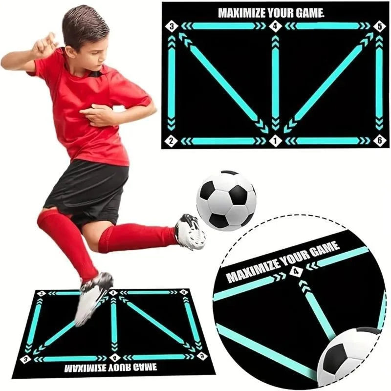 Football Training Mat 90cm Durable Non Slip Foldable Ball Control Step Carpet Indoor Soundproof Fitness Mat Training