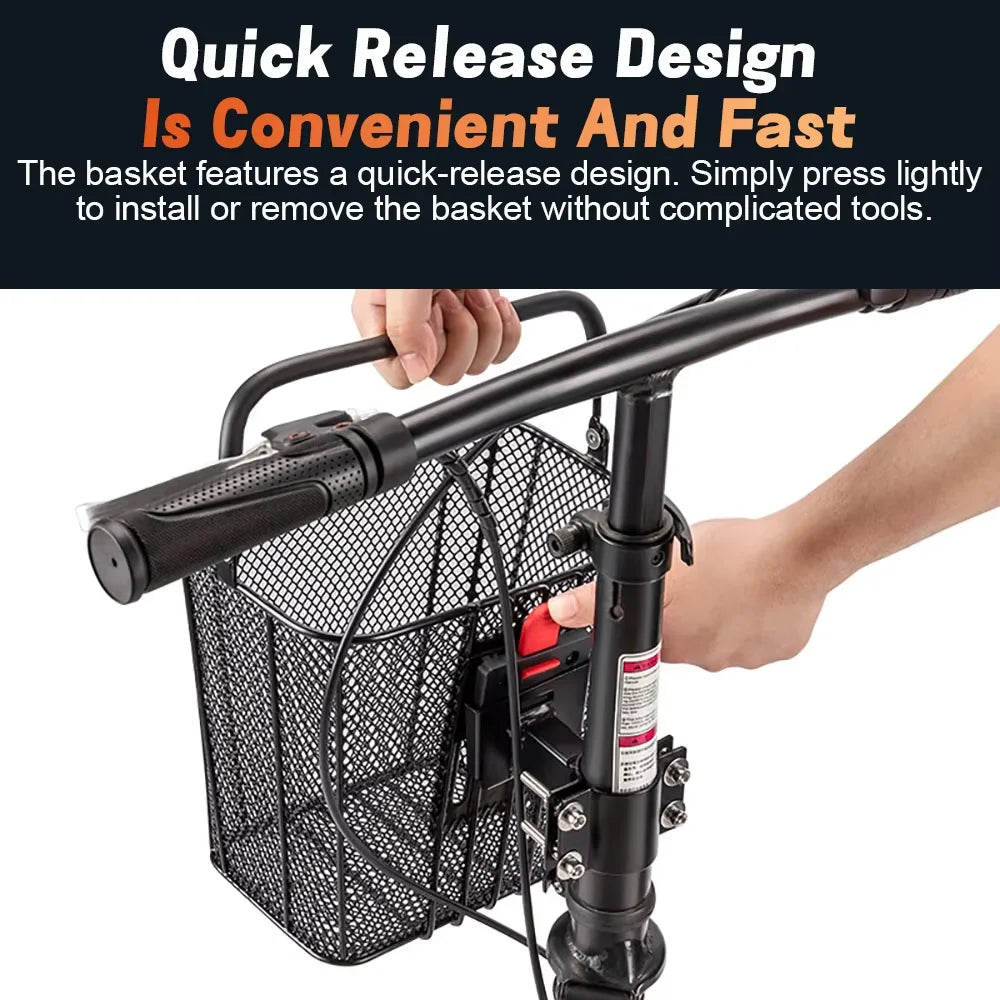 NEWBOLER Bike Basket Front Portable Bicycle Storage Baskets Easy to Install Detachable Handlebar Basket for Bicycle Accessories