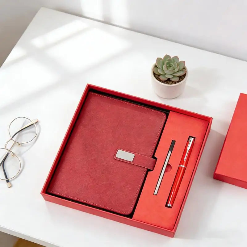 Deluxe PU Leather Corporate Set Includes Notebook and Stylus Pen Refill Gift for Office Employees Business Partners