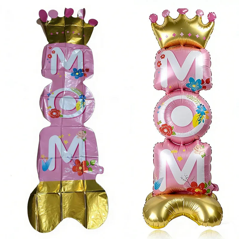 Mother Day Balloon Mom Standing Aluminum Balloon Happy Mother Day Foil Balloons Pink Great Mom Day Birthday Party Decoration