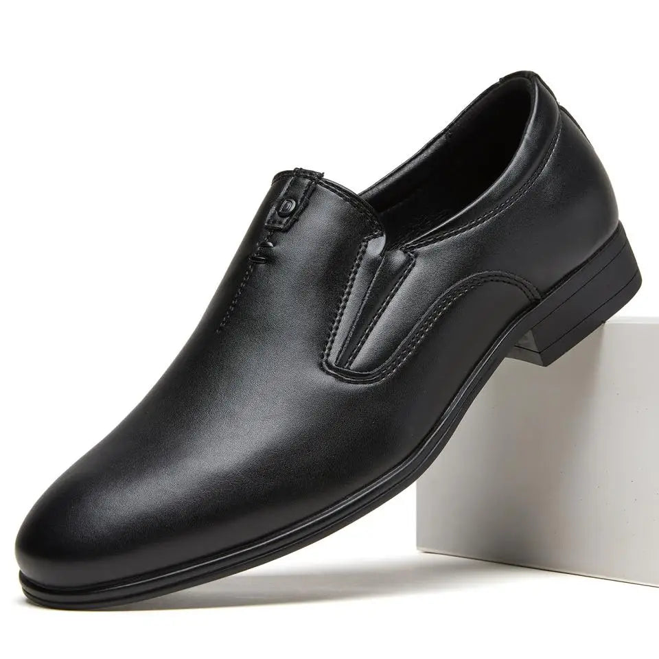 Desai Men's 2026 Autumn Winter PU Leather Slip-on Dress Shoes Non-slip Sole Leather Casual Shoes For Business Wedding Occasions