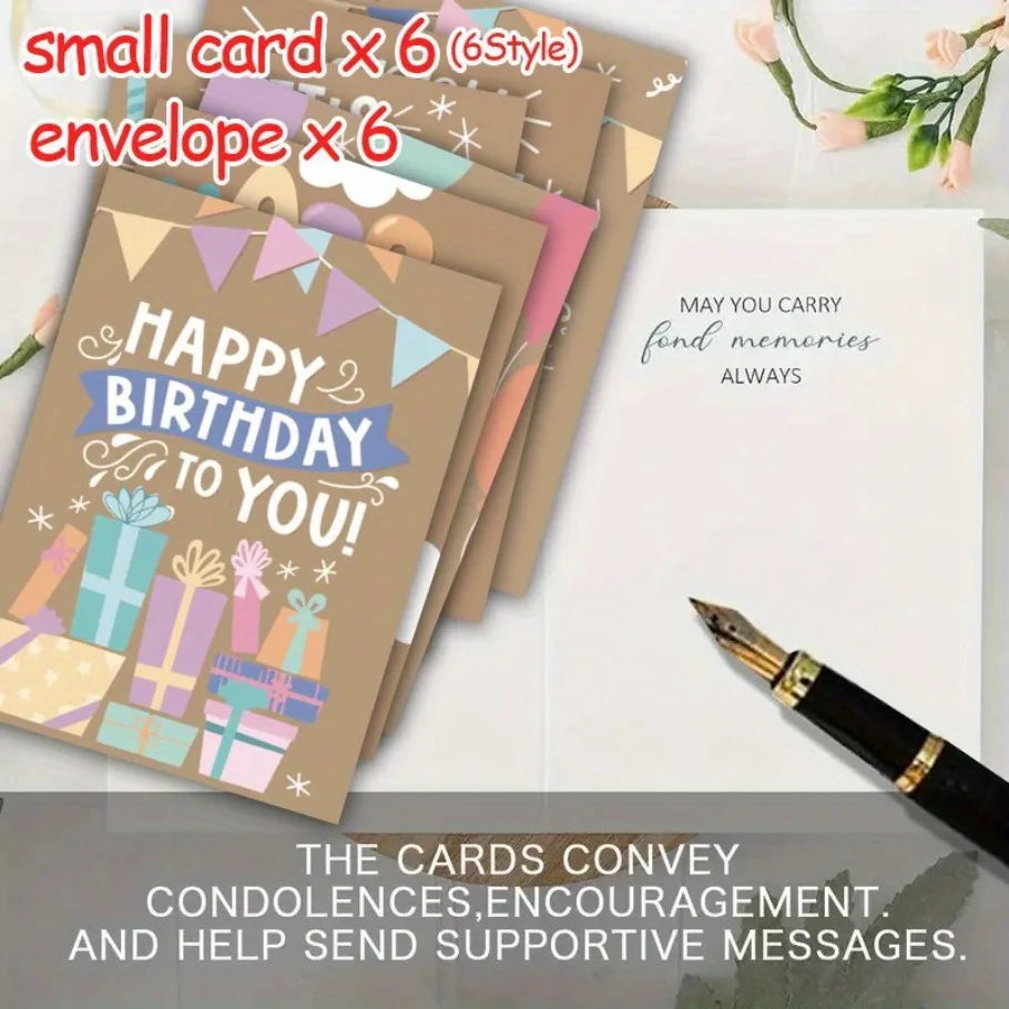 12 Fun Birthday Greeting Cards with Envelopes, -Heartfelt Thank You Cards for Birthdays, Mother's Day, Teacher's Day