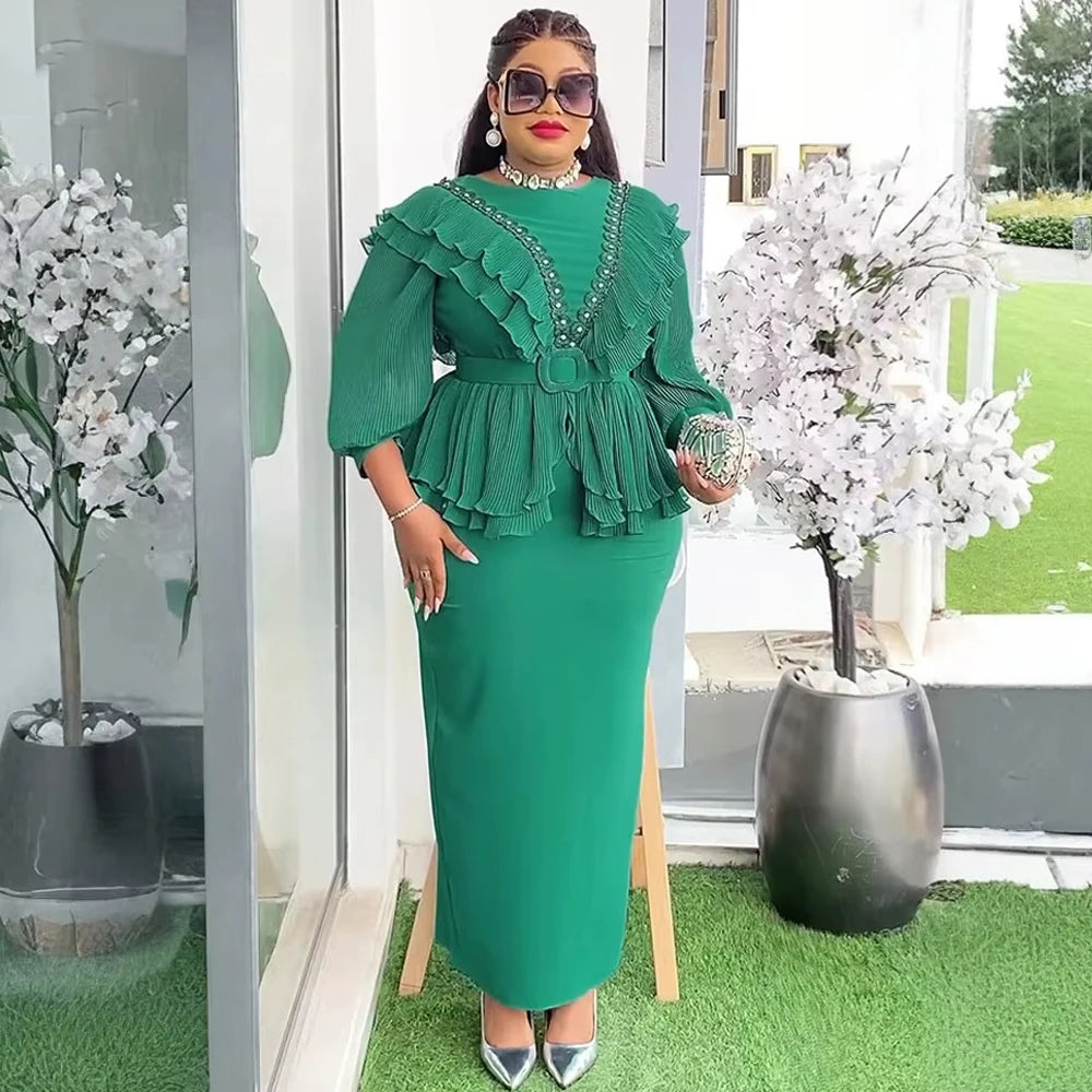 Party Evening Elegant Dresses For Women Luxury Celebrate Pleated Robes African Turkey Birthday Gown Wedding Prom Ladies Clothing
