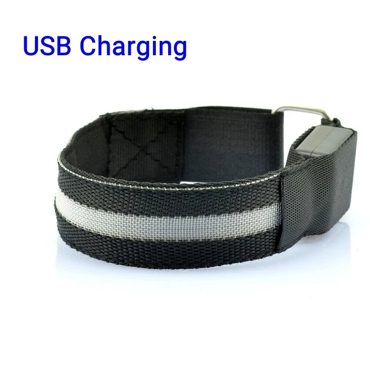 Outdoor Sports Armband LED Light Night Running Safety Belt USB Rechargeable Arm Leg Warning Wristband Cycling Bike Bicycle Light