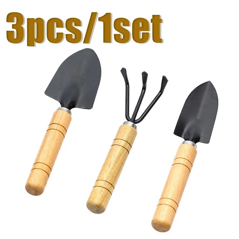 3PC/1Set Mini Gardening Tools Set Portable Small Gardening Tool With Handles Shovel Rake Indoor Gardening Planting Flower Tools