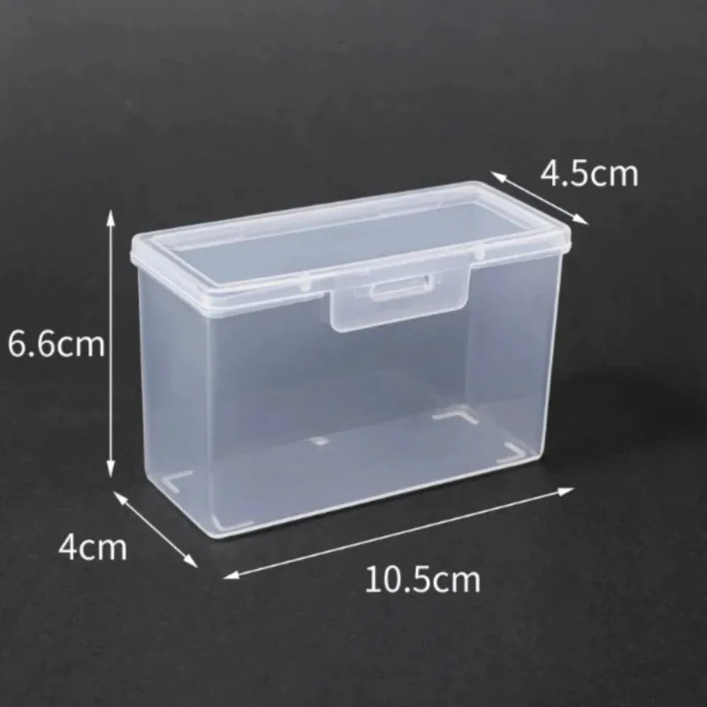 For Clear Plastic Storage Box With Hinged Lid Stackable Small Container For Cotton Swab Craft Hardware Cosmetic Accessories Case